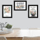 Set Of Three Rise and Shine Kitchen Black Framed Print Kitchen Wall Art