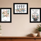 Set Of Three Rise and Shine Kitchen Black Framed Print Kitchen Wall Art