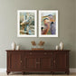 Set Of Two Blue Heron Duet White Framed Print Wall Art