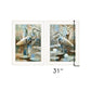 Set Of Two Marsh Herons I and Sea II White Framed Print Wall Art