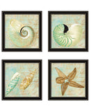 Set Of Four Ocean 1 Black Framed Print Wall Art
