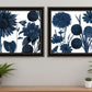 Set Of Two Sunflower Blues 1 Black Framed Print Wall Art