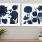 Set Of Two Sunflower Blues 2 White Framed Print Wall Art