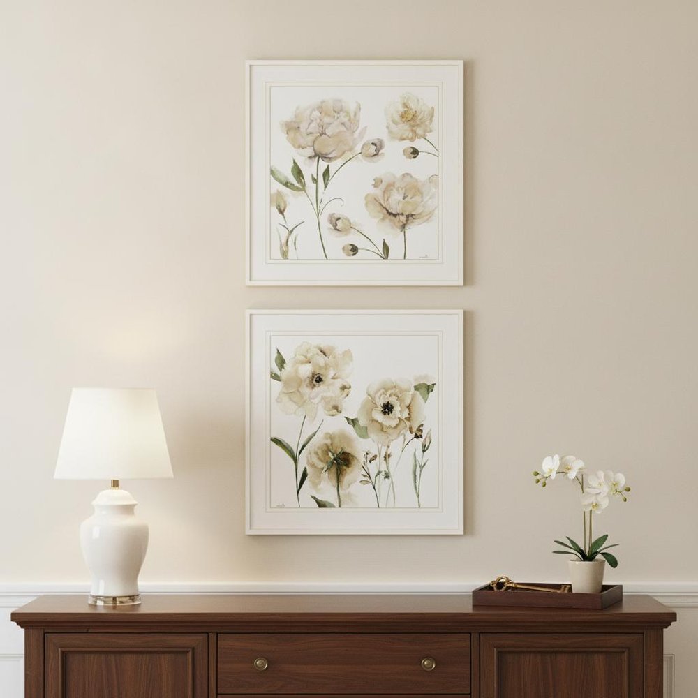 Set Of Two Brittany I and Sea II 1 White Framed Print Wall Art
