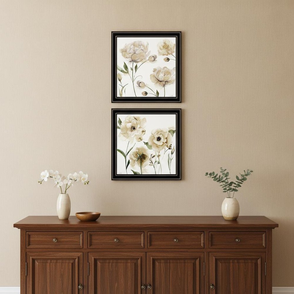 Set Of Two Brittany I and Sea II 2 Black Framed Print Wall Art