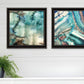 Set Of Two Earth tones I and Sea II 1 Black Framed Print Wall Art