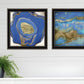 Set Of Two Perisse Cobalt 1 Black Framed Print Wall Art