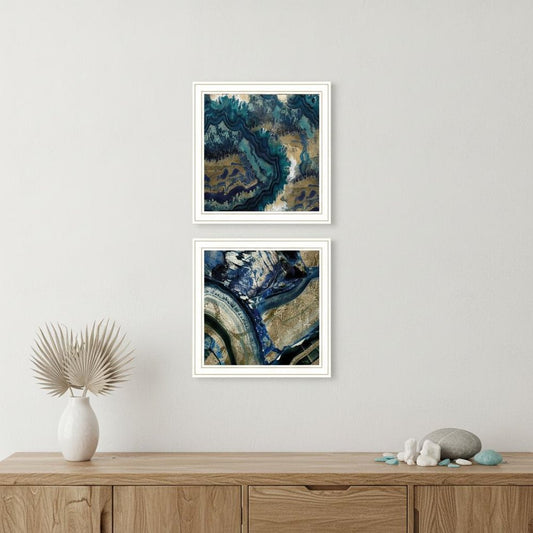 Set Of Two Geode Reef Pleasure 1 White Framed Print Wall Art