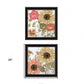 Set Of Two Earth to Petals 1 Black Framed Print Wall Art