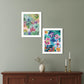 Set Of Two Succulents Paradise and Tropical Flowers White Framed Print Wall Art
