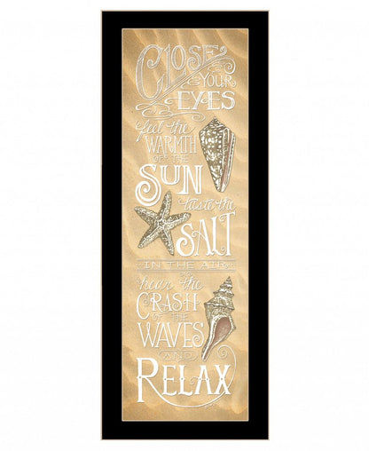 Close Your Eyes 1 Black Framed Print Wall Art