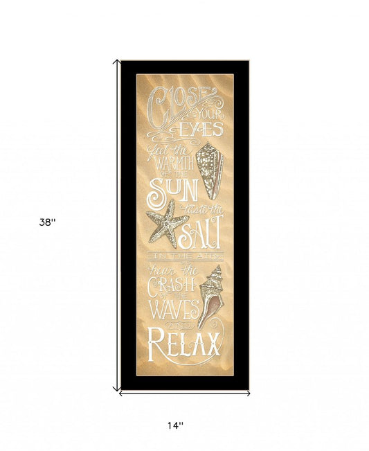 Close Your Eyes 1 Black Framed Print Wall Art