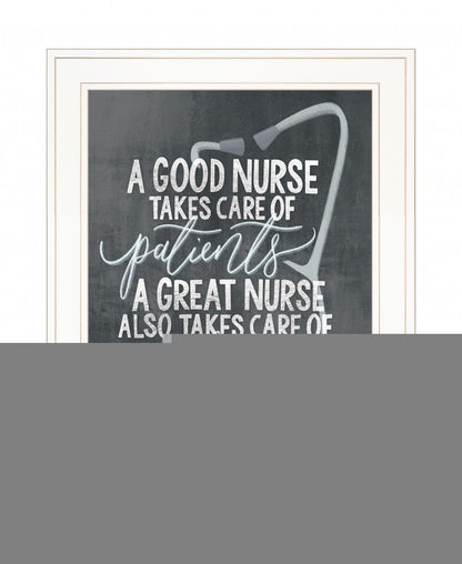 A Nurses Heart 1 White Framed Print Wall Art