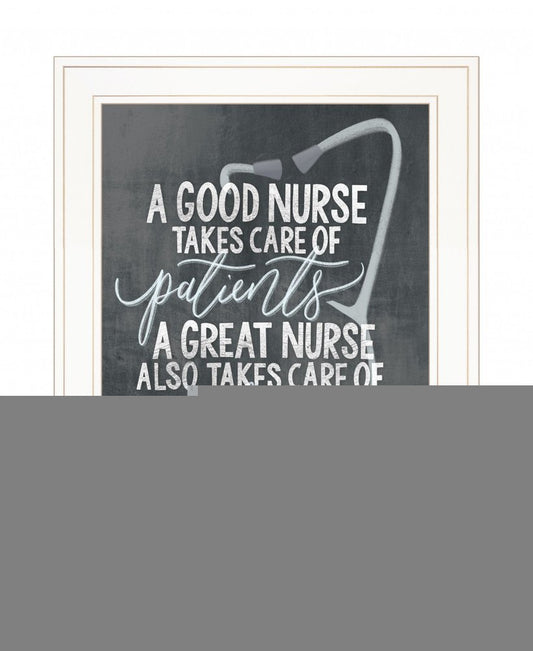 A Nurses Heart 1 White Framed Print Wall Art