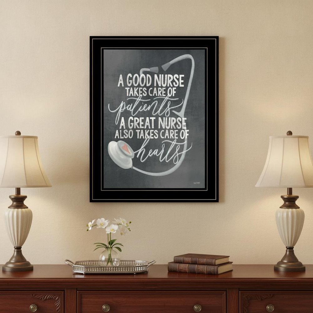 A Nurses Heart 2 Black Framed Print Wall Art