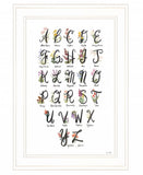 Flower Alphabet 1 White Framed Print Wall Art