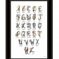 Flower Alphabet 2 Black Framed Print Wall Art