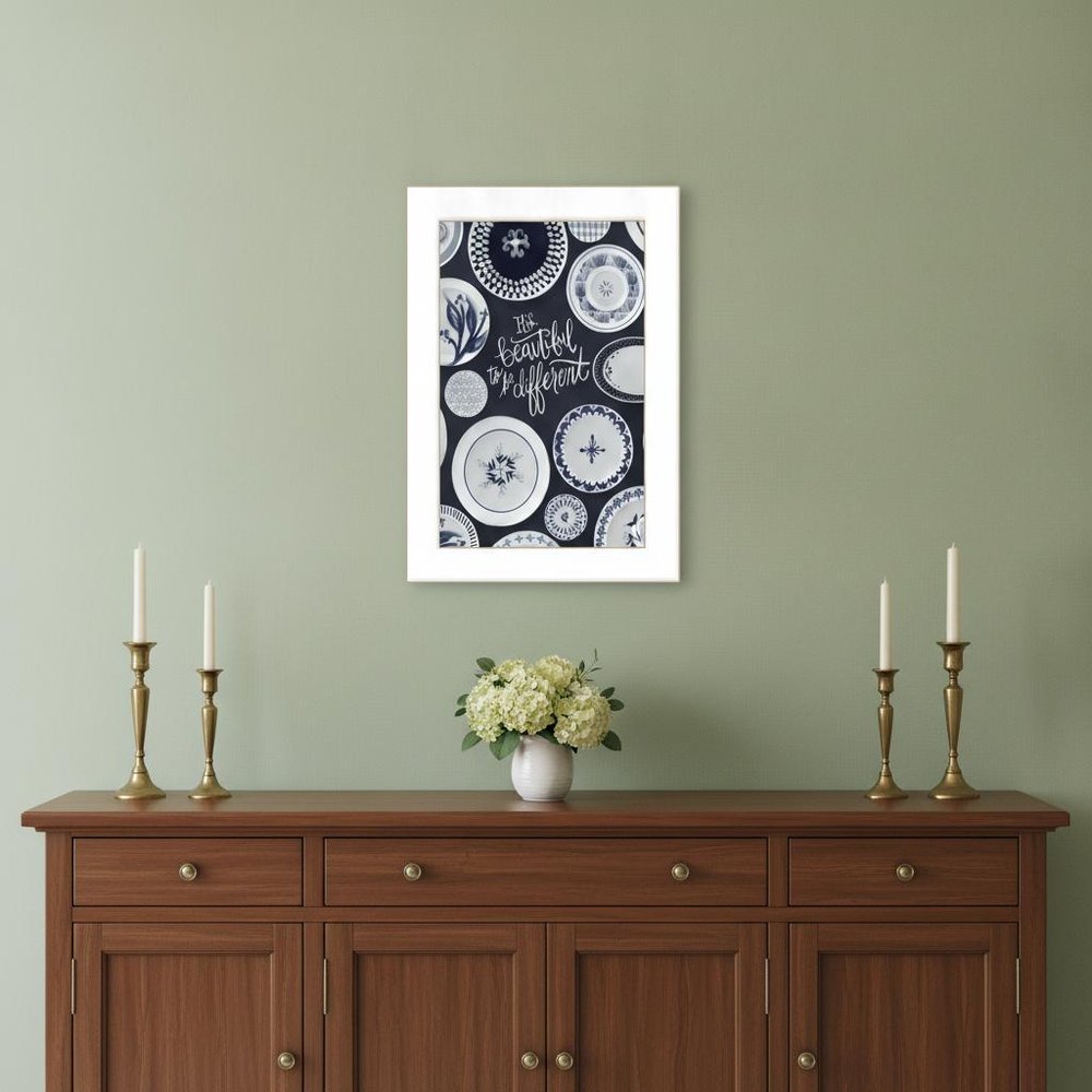 Its Beautiful to Be Different 1 White Framed Print Wall Art