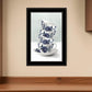 Tea Tower Blue 1 White Framed Print Kitchen Wall Art
