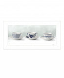 Cups and Saucers 1 White Framed Print Wall Art