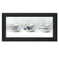 Cups and Saucers 2 Black Framed Print Wall Art