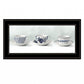 Cups and Saucers 1 White Framed Print Wall Art