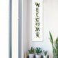 White And Black Floral Welcome Sign Framed Wall Art