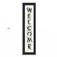 Black And White Floral Welcome Sign Framed Wall Art