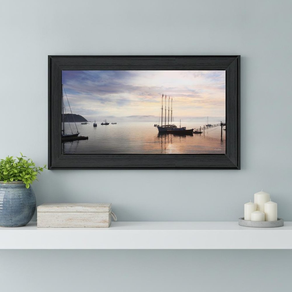 BAR HARBOR SILHOUETTES 2 Black Framed Print Wall Art
