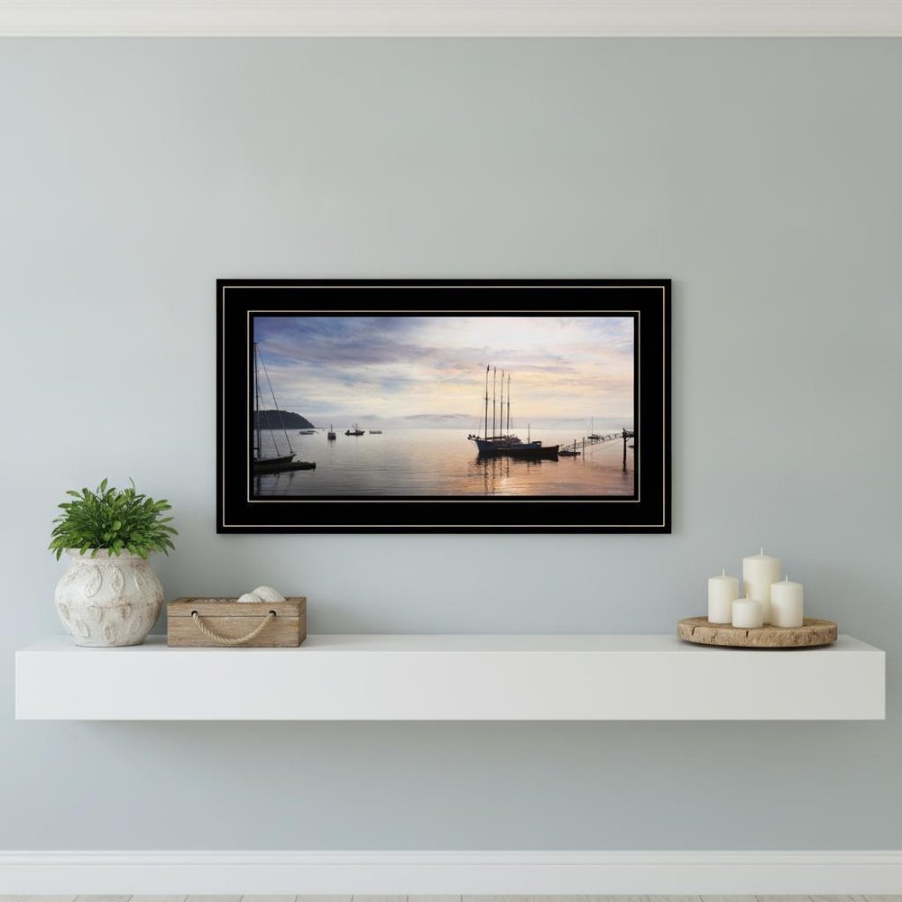 BAR HARBOR SILHOUETTES 1 White Framed Print Wall Art