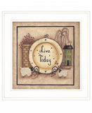 Live Today 3 White Framed Print Wall Art