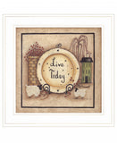 Live Today 3 White Framed Print Wall Art