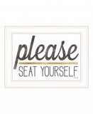 Please Seat Yourself 2 White Framed Print Wall Art