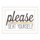 Please Seat Yourself 2 White Framed Print Wall Art