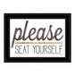 Please Seat Yourself 3 Black Framed Print Wall Art