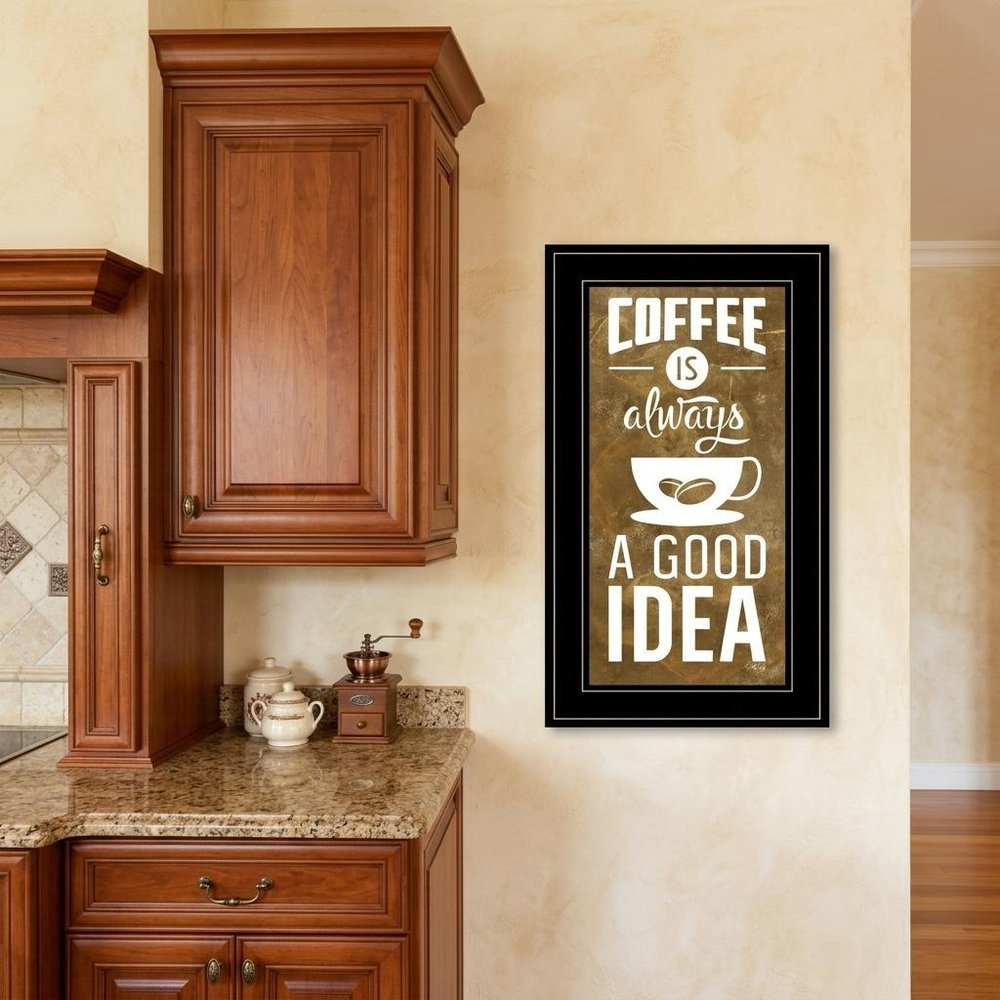 Coffee is always a Good Idea 3 Black Framed Print Wall Art