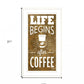 Life Begins after Coffee 2 White Framed Print Wall Art