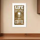 Life Begins after Coffee 2 White Framed Print Wall Art