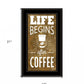 Life Begins After Coffee 3 Black Framed Print Wall Art