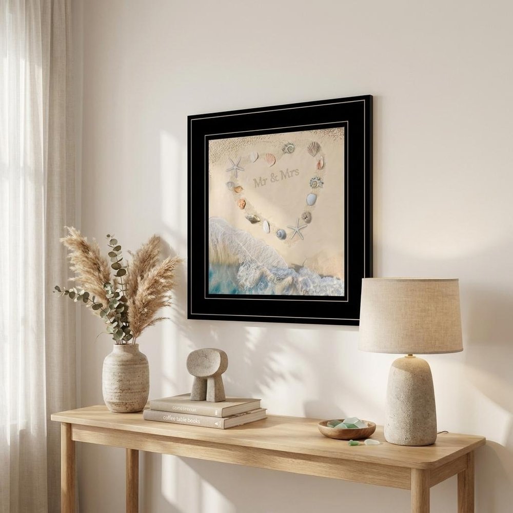 Marriage is a Beach 3 Black Framed Print Wall Art