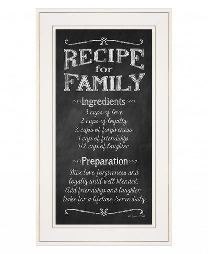 Recipe for Family White Framed Print Wall Art
