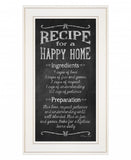 Recipe for a Happy Home 1 White Framed Print Wall Art