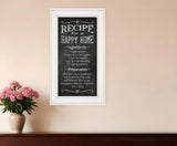 Recipe for a Happy Home 1 White Framed Print Wall Art