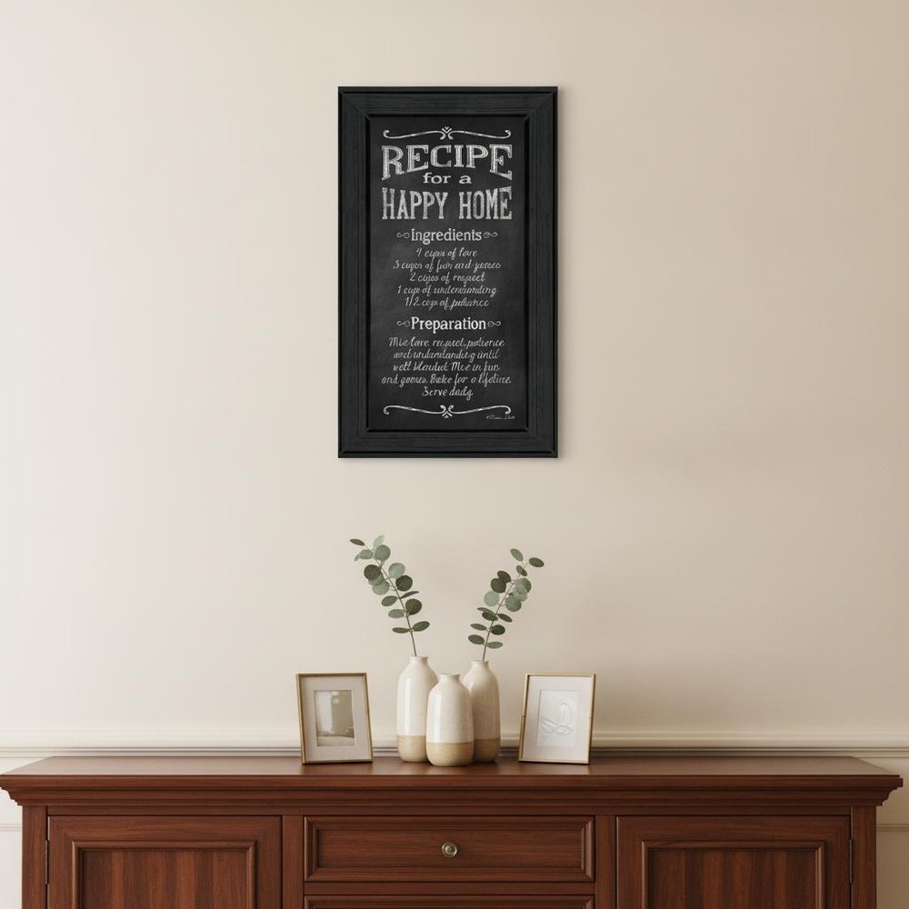 Recipe for a Happy Home 2 Black Framed Print Wall Art