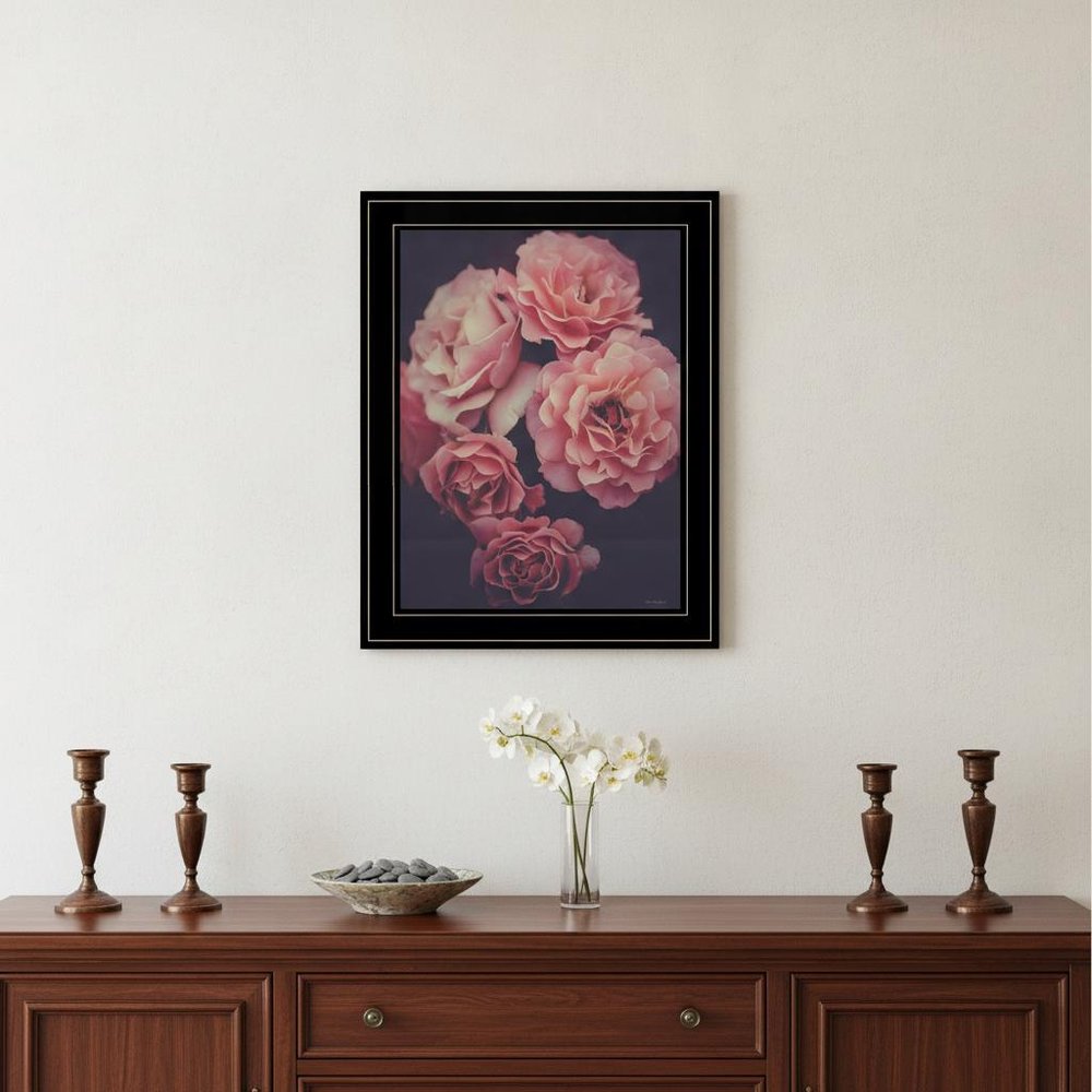 Dreamy Rose 2 Black Framed Print Wall Art