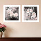 Set Of Two Noir Roses 5 White Framed Print Wall Art
