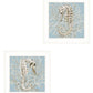 Set Of Two Coral Seahorse White Framed Print Wall Art