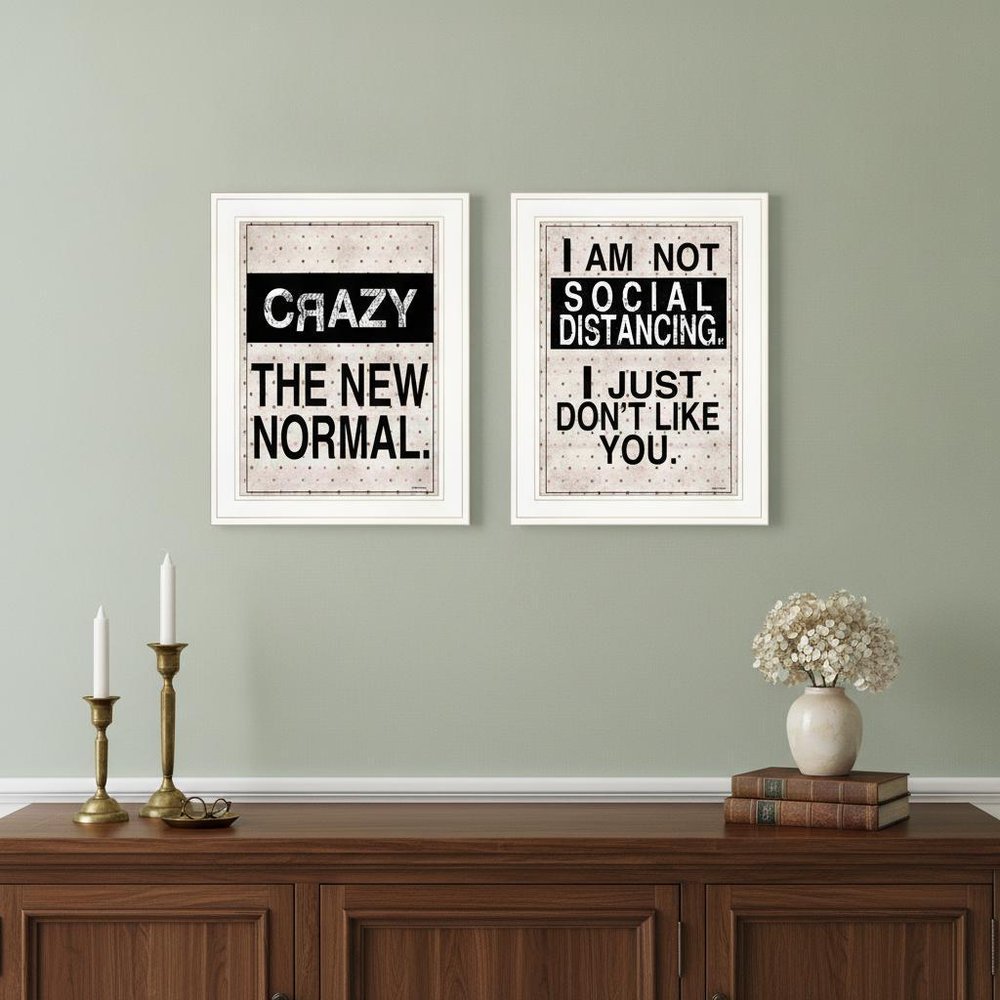 Set Of Two The New Normal White Framed Print Wall Art