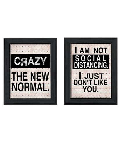 Set Of Two The New Normal Black Framed Print Wall Art