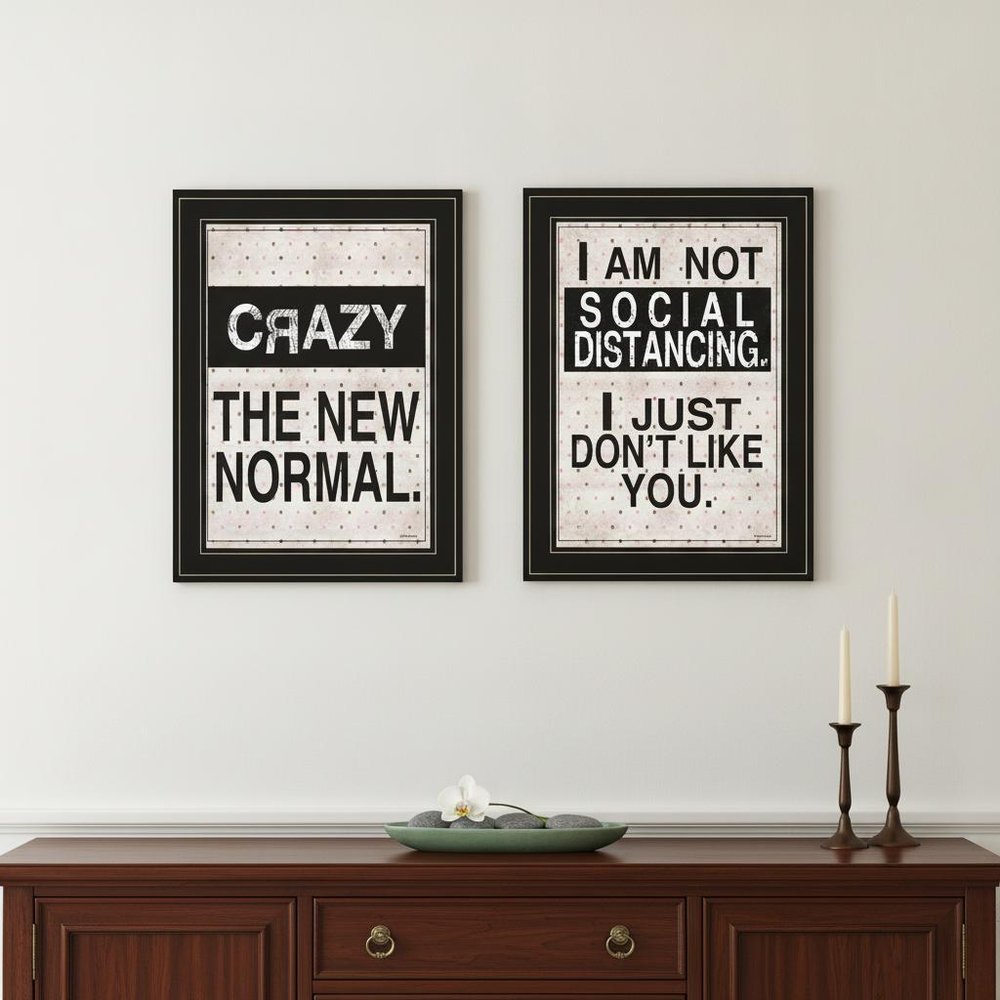 Set Of Two The New Normal White Framed Print Wall Art